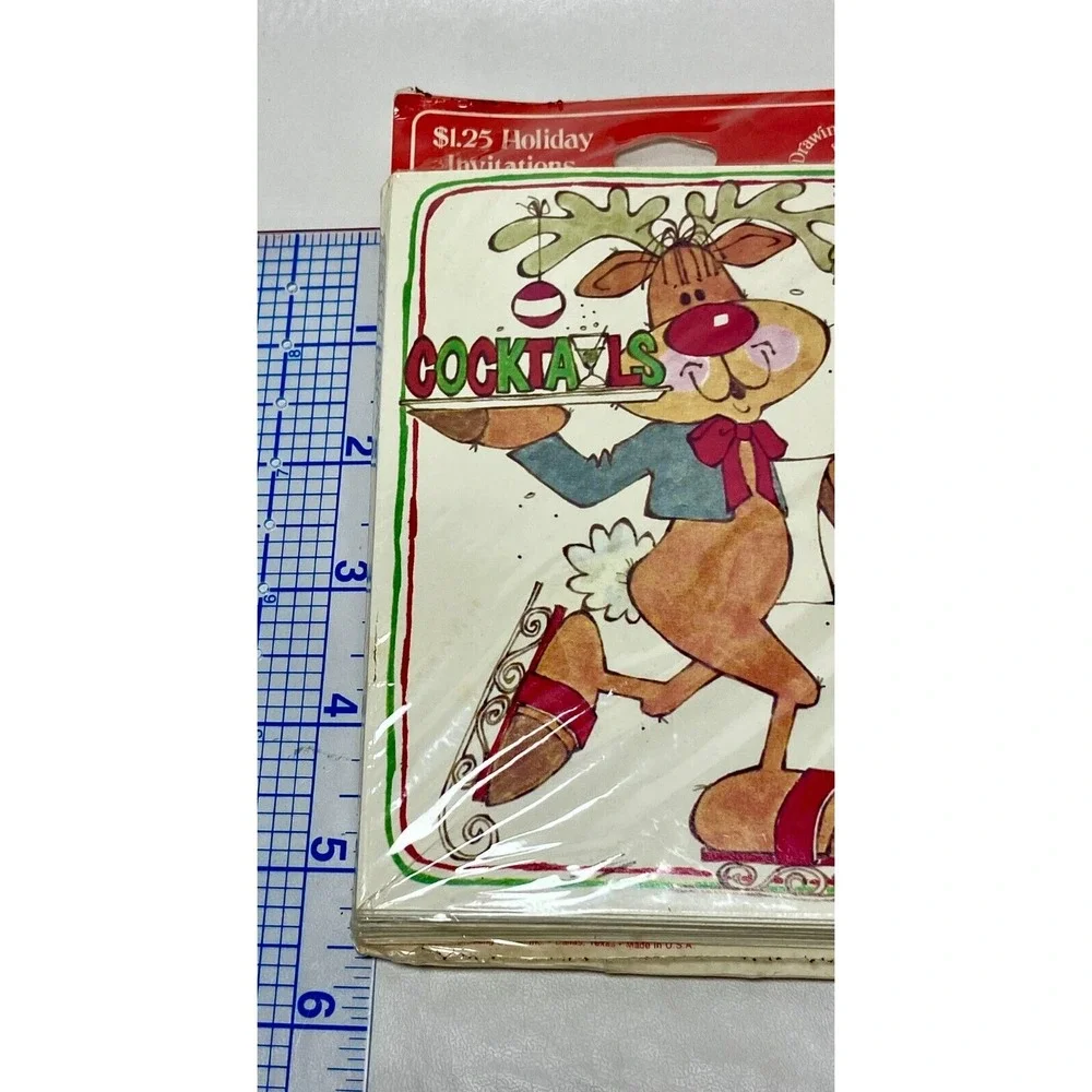 2 Drawing Board 12 Pk Christmas Cocktails Party Vintage Invitations Envelopes‎